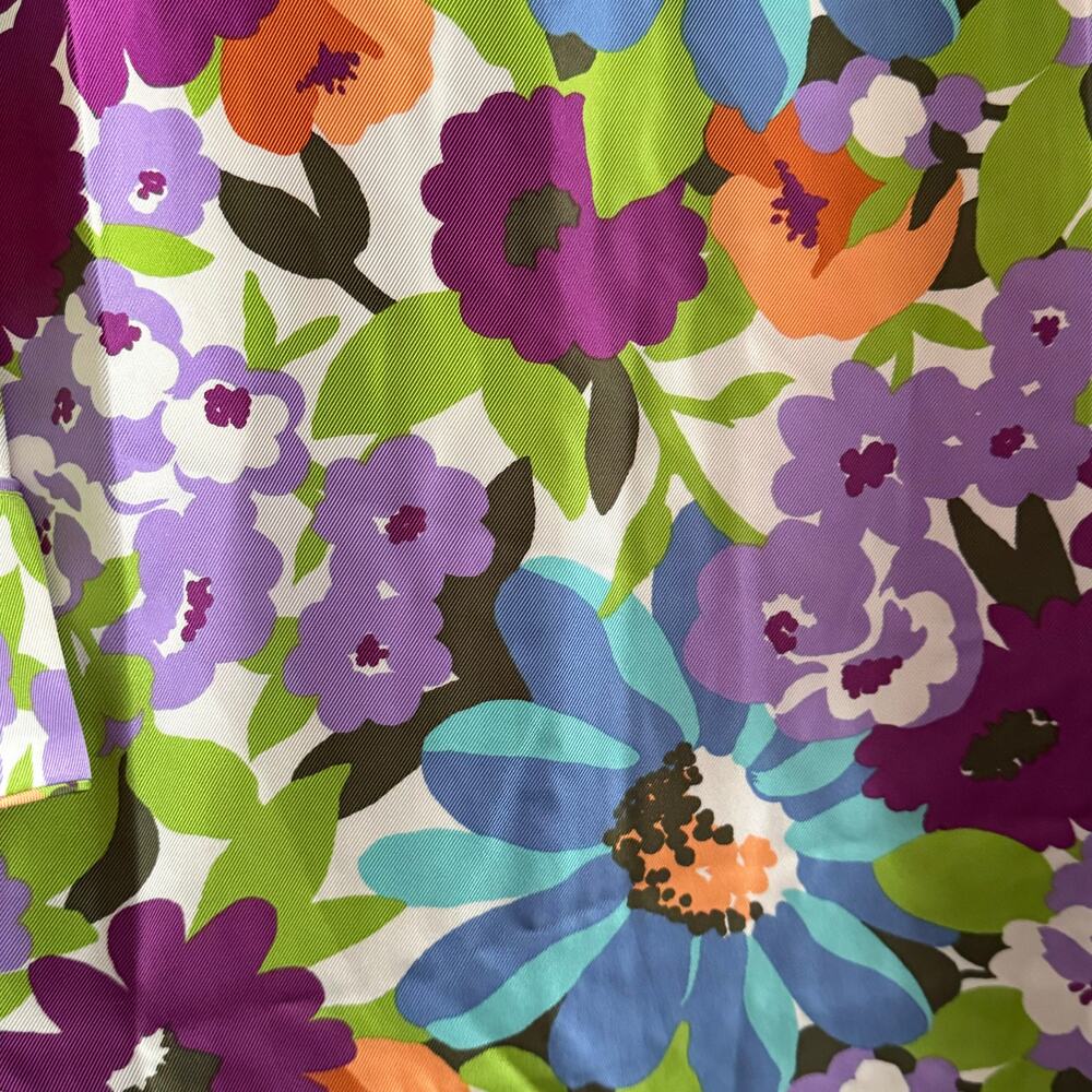New J. Crew Shift Dress Purple Round Neck Floral Silk Back Zip Long Sleeve Sz 12 - Picture 2 of 7